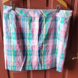 Talbot Madras Plaid Multicolor Lined Skirt Size 16